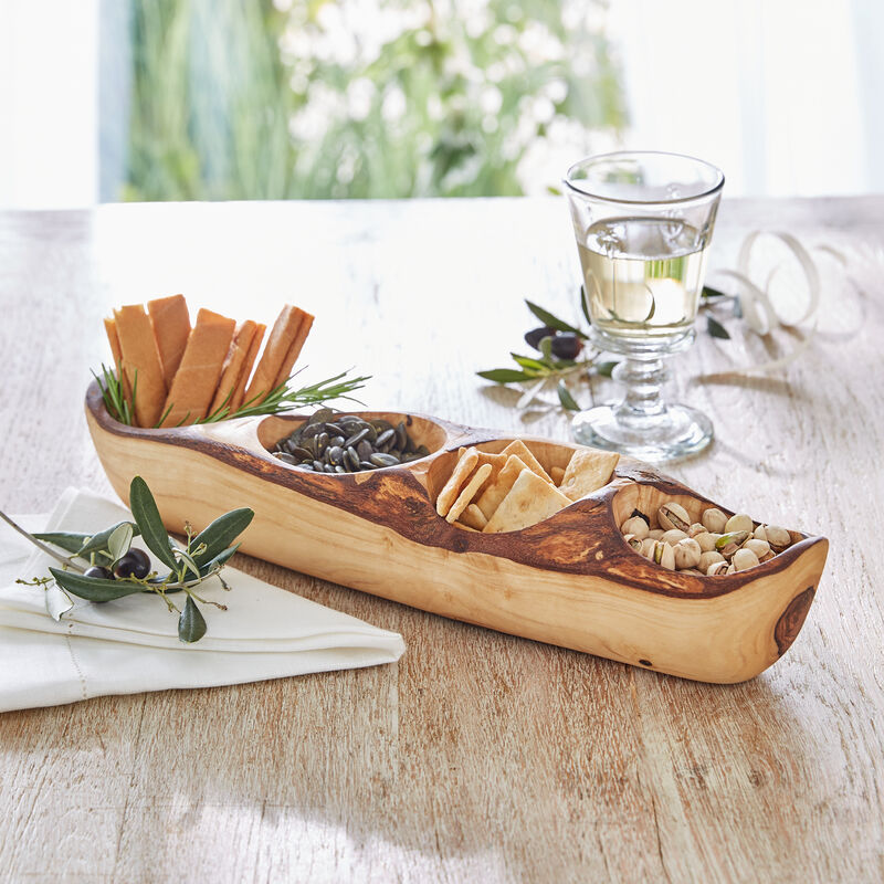 Dauerhaft und wunderschn: Olivenholzschale fr Antipasti, Nsse, Knabbereien Bild 2