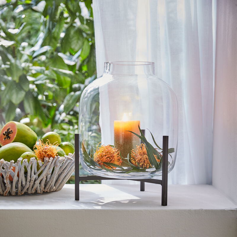 Vase oder Windlicht fr ein stimmungsvolles Ambiente, Kerzenhalter, Kerzenstnder, Gartenwindlicht Bild 3