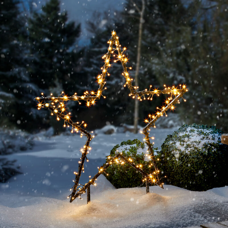 LED-Metall-Leuchtstern mit Erdsteckern fr drauen, Weihnachtsdeko, Deko Beleuchtung, Leuchtstern Bild 2