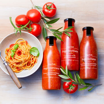 Produktbild fr 'Hocharomatisch: Italienische San Marzano Tomatensaucen Arrabbiata, Amatriciana, Siciliana'