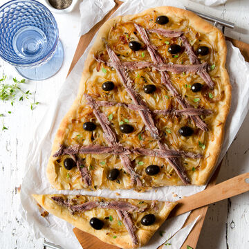 Produktbild fr 'Provenzalische Sardellen-Zwiebeltarte Pissaladire'