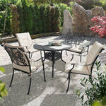 Produktbild fr 'Elegante Gartenbank mit Rckenlehne und Armlehne aus 100 % wetterfestem Aluguss, Parkbank, Sitzbank'