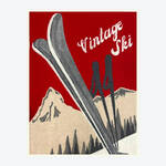 Produktbild fr 'Strapazierfhige Walk-Wolldecke mit Vintage Ski-Motiv'