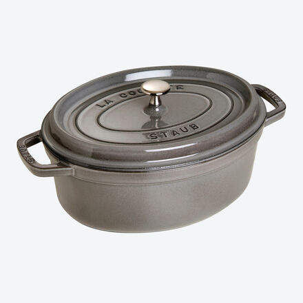 Produktbild fr 'Franzsische Staub Cocotte oval mit zustzlichem Gratis-Tierknauf'