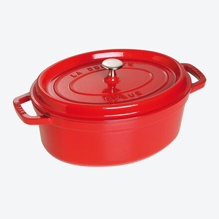 Produktbild fr 'Franzsische Staub Cocotte oval mit zustzlichem Gratis-Tierknauf'