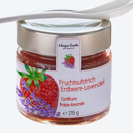 Produktbild fr 'Fruchtaufstrich Erdbeer-Lavendel: 71 % Fruchtanteil und natrliche Se'