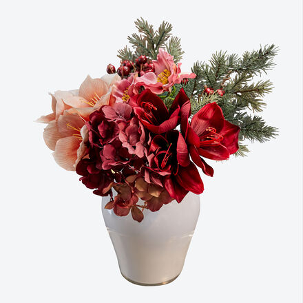 Produktbild fr 'Klassischer Winterstrau mit Amaryllis und Christrose, Blumenstrau, Blumendekoration'