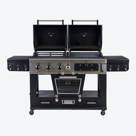 Produktbild fr 'Multifunktionaler Premium-Grill: Gasgrillen, Holzkohlegrillen, Smoken'