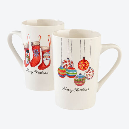 Produktbild fr 'Porzellanbecher-Set mit Weihnachtsmotiven'