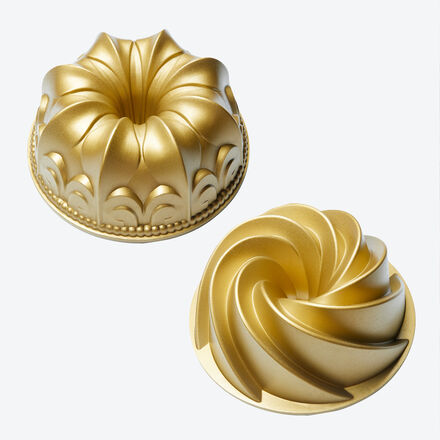 Produktbild fr 'Superleitfhige Mini Guss-Backformen fr detailreiche Spiral- und Lilienblte-Kuchen'